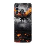 Kılıfland Tecno Pova Neo ile Uyumlu Silikon Kılıf, Ateş Kartalı Deseni, Siyah