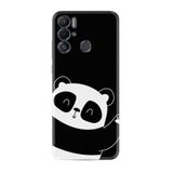 Kılıfland Tecno Pova Neo ile Uyumlu Silikon Kılıf, Bay Bay Panda Desen, Siyah