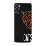 Kılıfland Tecno Pova Neo ile Uyumlu Silikon Kılıf, Desenli Özel Seri Cats, Siyah