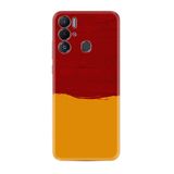Kılıfland Tecno Pova Neo ile Uyumlu Silikon Kılıf, Sarı Kırmızı Desen, Özel Seri
