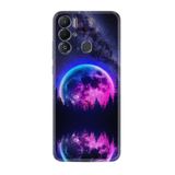 Kılıfland Tecno Pova Neo ile Uyumlu Silikon Kılıf, Star Planet Desen, Mor-Pembe