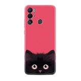 Kılıfland Tecno Pova Neo Kılıf, Boutique Baskılı Kedicik Desenli, Pembe-Siyah