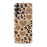 Kılıfland Tecno Pova Neo Kılıf, Leopar Kalp Baskılı, Beige