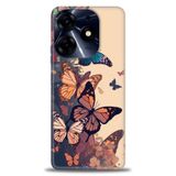 Kılıfland Tecno Spark 10 Pro ile Uyumlu HD Baskılı Silikon Kılıf, Çok Renkli, Kelebek Desenli