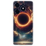 Kılıfland Tecno Spark 10 Pro ile Uyumlu Kılıf, Hayat Serisi, Güneş Tutulması Desenli, Silikon, Siyah