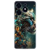 Kılıfland Tecno Spark 10 Pro ile Uyumlu Kılıf, Hayat Serisi, Snow Leopard Desenli, Silikon, Arka Kapak