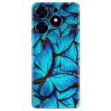 Kılıfland Tecno Spark 10 Pro ile Uyumlu Kılıf, Silikon, Kelebek Desenli, Mavi