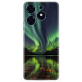 Kılıfland Tecno Spark 10 Pro ile Uyumlu Kılıf, Silikon, Kuzey Işıkları Desenli, Yeşil