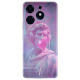 Kılıfland Tecno Spark 10 Pro ile Uyumlu Kılıf, Silikon, Music is My Life Desenli, Mor