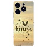 Kılıfland Tecno Spark 10 Pro ile Uyumlu Silikon Kılıf, Baskılı Desenli, Believe in Yourself, Sarı