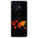 Kılıfland Tecno Spark 10 Pro ile Uyumlu Silikon Kılıf, Desen Özel Seri, İz Bırakan Uçak, Siyah