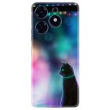 Kılıfland Tecno Spark 10 Pro ile Uyumlu Silikon Kılıf, Desen Özel Seri, Window Cat, Renkli