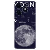 Kılıfland Tecno Spark 10 Pro ile Uyumlu Silikon Kılıf, Desenli Baskılı, Moon Info, Siyah