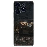 Kılıfland Tecno Spark 10 Pro ile Uyumlu Silikon Kılıf, Desenli, Siyah, Black Car