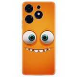 Kılıfland Tecno Spark 10 Pro ile Uyumlu Silikon Kılıf, Dişlek Desen, Turuncu