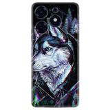 Kılıfland Tecno Spark 10 Pro ile Uyumlu Silikon Kılıf, Dog Eyes Desen, Siyah