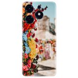 Kılıfland Tecno Spark 10 Pro ile Uyumlu Silikon Kılıf, Gerçek Çiçek Desen, Renk266