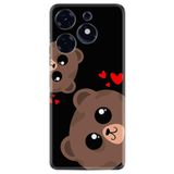 Kılıfland Tecno Spark 10 Pro ile Uyumlu Silikon Kılıf, Love Animals Deseni, Siyah