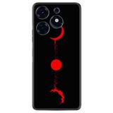 Kılıfland Tecno Spark 10 Pro ile Uyumlu Silikon Kılıf, Red Moon 1710 Deseni, Siyah