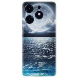 Kılıfland Tecno Spark 10 Pro ile Uyumlu Silikon Kılıf, Resimli Desenli Baskılı, Great Moon, Mavi