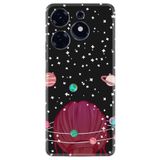 Kılıfland Tecno Spark 10 Pro ile Uyumlu Silikon Kılıf, Resimli Desenli Baskılı, Space Woman, Siyah