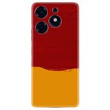 Kılıfland Tecno Spark 10 Pro ile Uyumlu Silikon Kılıf, Sarı Kırmızı Desen, Özel Seri