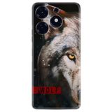 Kılıfland Tecno Spark 10 Pro ile Uyumlu Silikon Kılıf, Wolf Eyes Desen, Siyah