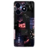 Kılıfland Tecno Spark 10 Pro Kılıf, Boutique Baskılı, Ay Pattern, Siyah