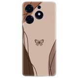 Kılıfland Tecno Spark 10 Pro Kılıf, Boutique Baskılı, Kahve Kelebek Desen, Renk38