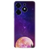 Kılıfland Tecno Spark 10 Pro Kılıf, Boutique Baskılı, Mor Ay Desenli