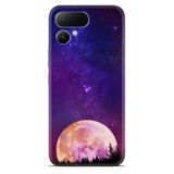 Kılıfland Tecno Spark 10 Pro Kılıf, Boutique Baskılı, Mor Ay Desenli