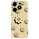 Kılıfland Tecno Spark 10 Pro Kılıf, Boutique Baskılı, Sarı Papatya Desenli