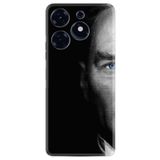 Kılıfland Tecno Spark 10 Pro Kılıf, Resimli Desenli Baskılı Silikon, Atatürk Portre, Siyah