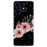 Kılıfland Tecno Spark 10 Pro Kılıf, Resimli Desenli Baskılı Silikon, Siyah Şerit Mermer