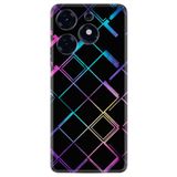 Kılıfland Tecno Spark 10 Pro Kılıf, Silikon, Neon Geometrik Desen, Siyah