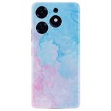Kılıfland Tecno Spark 10 Pro Kılıf, Silikon, Pink Blue Abstract Desenli