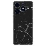 Kılıfland Tecno Spark 10 Pro Uyumlu Kılıf, Resimli Desenli Baskılı Silikon, Siyah Mermer