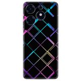 Kılıfland Tecno Spark 10 Pro Uyumlu Kılıf, Silikon, Neon Geometrik Desen, Siyah