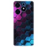 Kılıfland Tecno Spark 10 Pro Uyumlu Kılıf, Silikon, Platinium Series, Petek Desenli, Mavi-Pembe