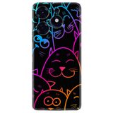 Kılıfland Tecno Spark 10 Pro Uyumlu Silikon Kılıf, Neon Cats Desen, Siyah