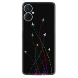 Kılıfland Tecno Spark 10C ile Uyumlu Silikon Kılıf, Çiçek Desen, Kırmızı-Siyah
