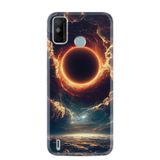 Kılıfland Tecno Spark 6 Go ile Uyumlu Kılıf, Hayat Serisi, Güneş Tutulması Desenli, Silikon, Siyah