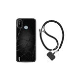 kilifland Tecno Spark 6 Go ile Uyumlu Kılıf Silikon Desen Boyun Askılı Dikenli Tel 1779