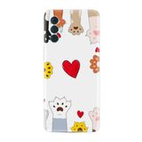 Kılıfland Tecno Spark 8 Pro ile Uyumlu Kılıf, Resimli Desenli, Silikon, Platinium Series, Kedilerin Aşkı, Beyaz