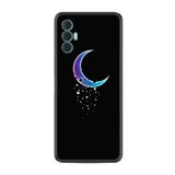 Kılıfland Tecno Spark 8 Pro ile Uyumlu Kılıf, Silikon, Platinium Series, Moon Star Desenli, Siyah