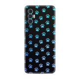 Kılıfland Tecno Spark 8 Pro ile Uyumlu Kılıf, Silikon, Platinium Series, Patiler Desenli, Siyah-Mavi