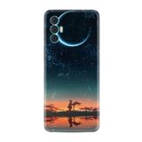 Kılıfland Tecno Spark 8 Pro ile Uyumlu Silikon Kılıf, Ay ve Kız Temalı Özel Seri Desen