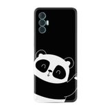 Kılıfland Tecno Spark 8 Pro ile Uyumlu Silikon Kılıf, Bay Bay Panda Desen, Siyah