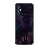 Kılıfland Tecno Spark 8 Pro ile Uyumlu Silikon Kılıf, Black Purple Wolf Deseni