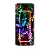 Kılıfland Tecno Spark 8 Pro ile Uyumlu Silikon Kılıf, Butterfly Neon Desen, Renkli
